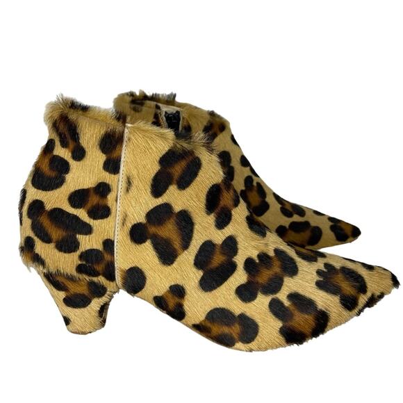 Butter Shoes - Butter Italy Ankle Boots Weston Leopard Print Calf Hair Heeled Bootie US 6 $575